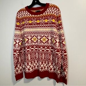 ASOS Men’s Crewneck pullover sweater Red/Yellow/White M